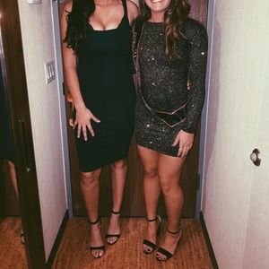 Emerald green body con dress